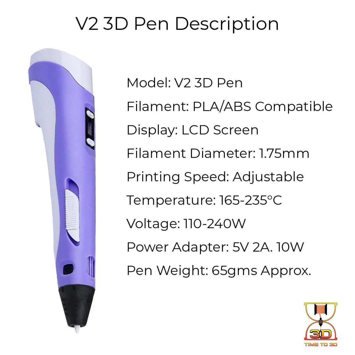 5V 3D Pen V2 with PLA Filament