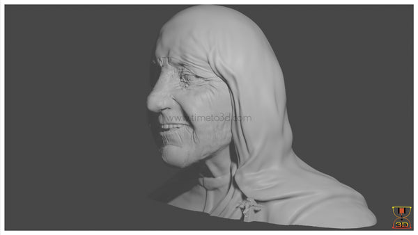 Mother Teresa - CAD Model Bust