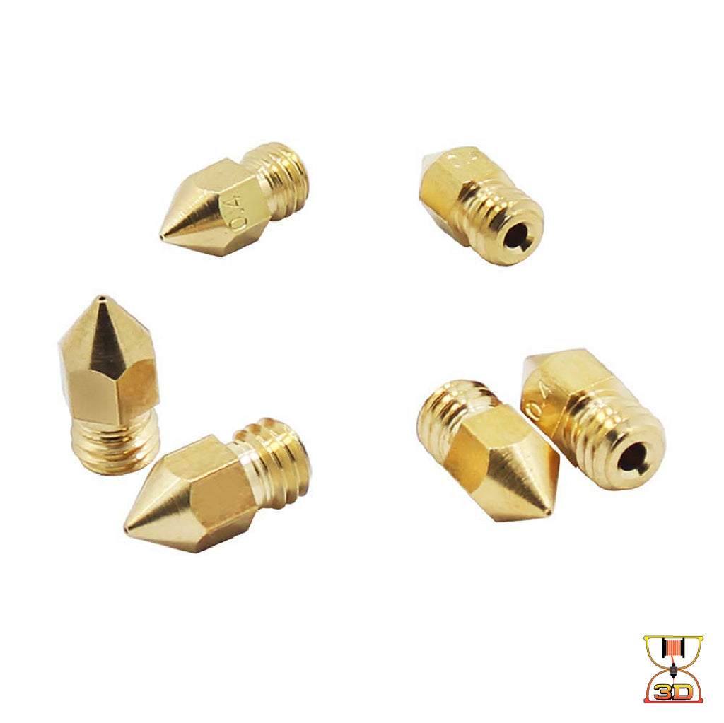 MK8 Brass Nozzle 1.75mm-0.4mm (5 Pack) - 3D Printing Canada
