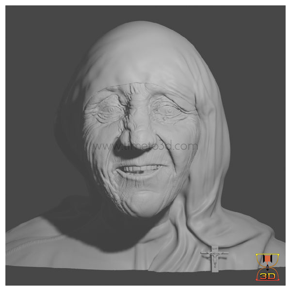 Mother Teresa - CAD Model Bust