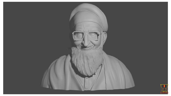 Syedna Mohammed Burhanuddin - CAD Model Bust