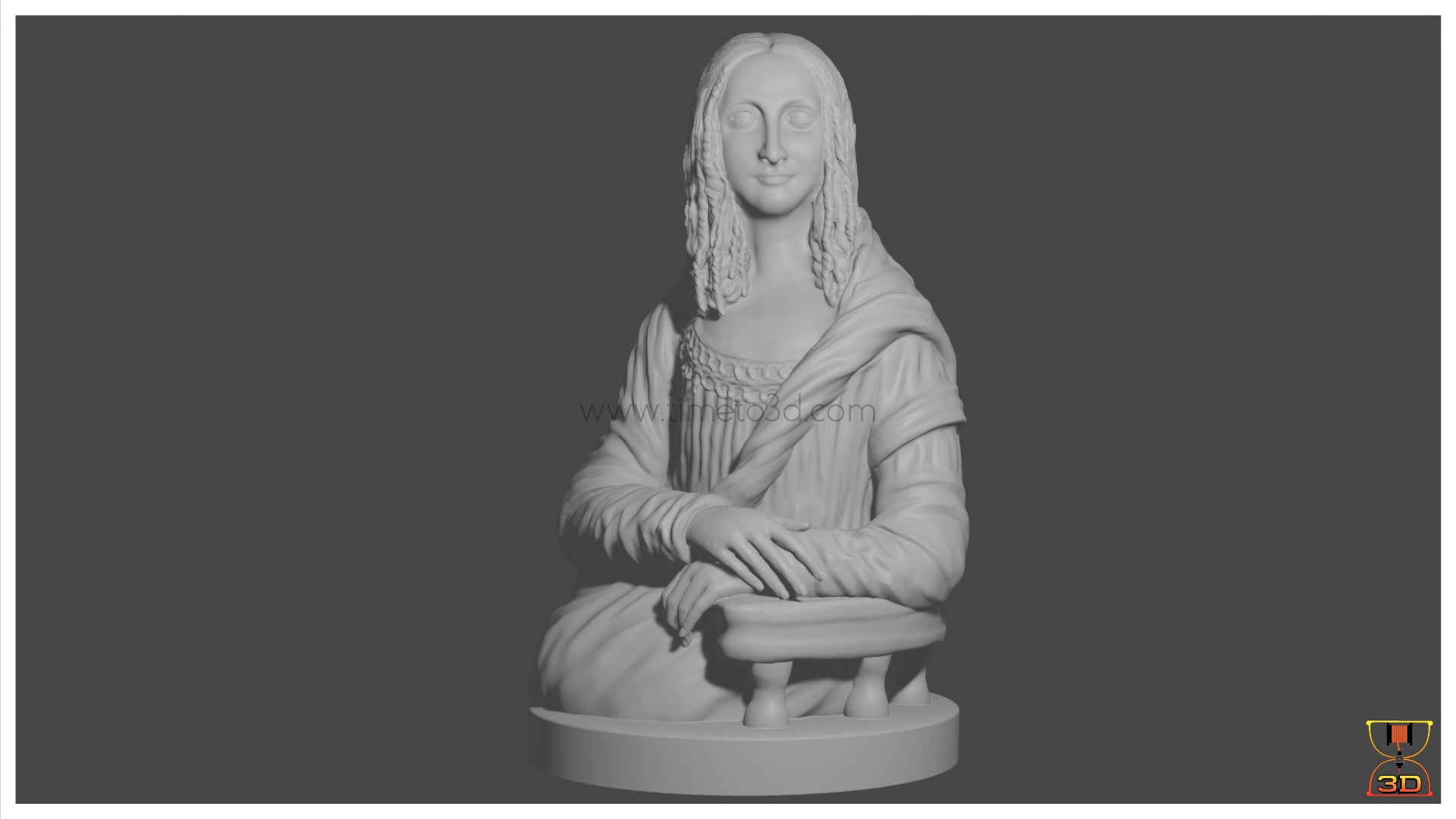 MonaLisa text pendant stl verified 3D model 3D printable