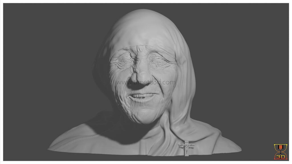 Mother Teresa - CAD Model Bust